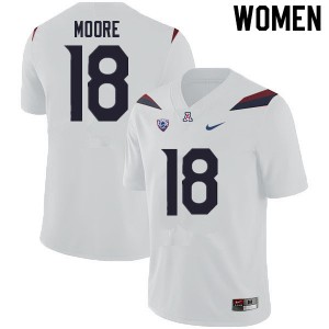Women's Arizona Wildcats Nick Moore #18 White NCAA Jerseys 906474-935