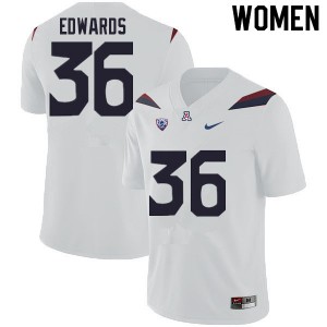 Womens Arizona Wildcats RJ Edwards #36 High School White Jerseys 156969-175