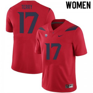 Women Arizona Wildcats Regen Terry #17 Red Stitched Jerseys 683415-875
