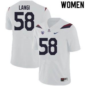 Women's Arizona Wildcats Sam Langi #58 White College Jersey 206561-140