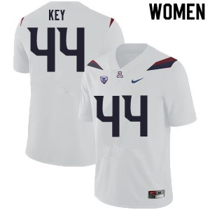 Women Arizona Wildcats Shontrail Key #44 Football White Jerseys 489481-421