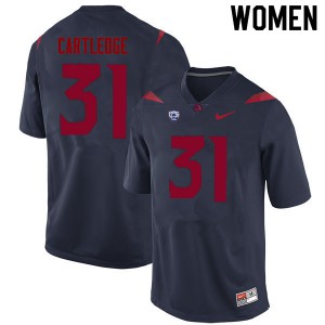 Women's Arizona Wildcats Trey Cartledge #31 Navy Stitch Jersey 966118-488