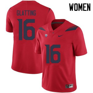 Women Arizona Wildcats Jake Glatting #16 Player Red Jersey 779749-931