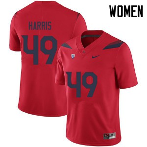 Women's Arizona Wildcats Jalen Harris #49 Red Embroidery Jersey 384449-836