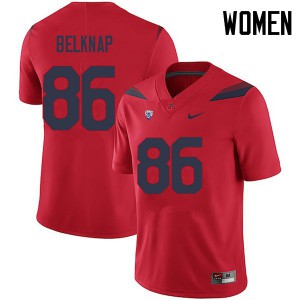 Womens Arizona Wildcats Justin Belknap #86 Stitch Red Jersey 616412-121