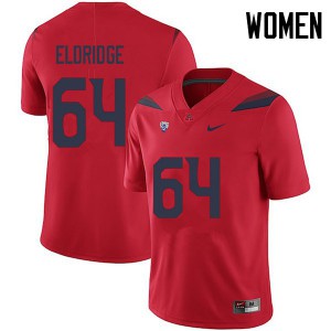 Women Arizona Wildcats Nathan Eldridge #64 Red Official Jersey 947488-711