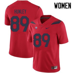 Women Arizona Wildcats Ricky Hunley #89 Alumni Red Jersey 645224-639