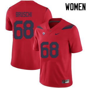Women's Arizona Wildcats Tedy Bruschi #68 Embroidery Red Jersey 133709-113
