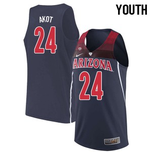 Youth Arizona Wildcats Emmanuel Akot #24 Basketball Navy Jersey 273843-343