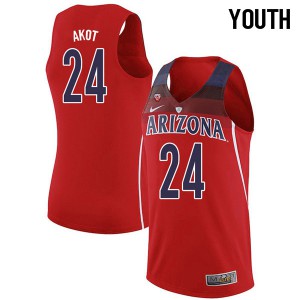 Youth Arizona Wildcats Emmanuel Akot #24 Red Alumni Jerseys 158307-549