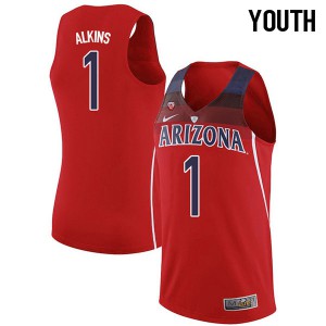 Youth Arizona Wildcats Rawle Alkins #1 Basketball Red Jerseys 389355-420