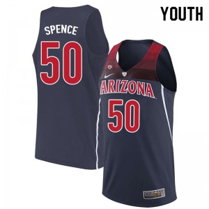Youth Arizona Wildcats Alec Spence #50 Navy NCAA Jersey 609415-290