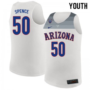 Youth Arizona Wildcats Alec Spence #50 Stitched White Jerseys 780111-257