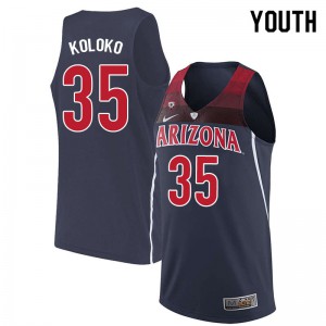 Youth Arizona Wildcats Christian Koloko #35 Navy Basketball Jerseys 445461-355