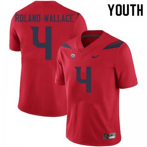 Youth Arizona Wildcats Christian Roland-Wallace #4 University Red Jerseys 990904-413