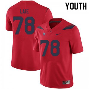 Youth Arizona Wildcats Donovan Laie #78 Red Embroidery Jerseys 479891-565