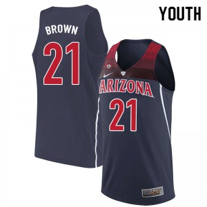 Youth Arizona Wildcats Jordan Brown #21 Navy NCAA Jersey 246408-202