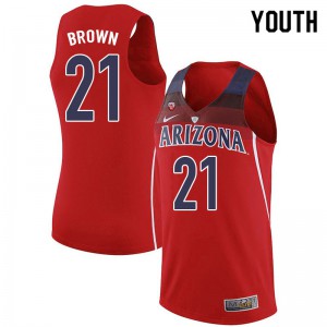 Youth Arizona Wildcats Jordan Brown #21 College Red Jerseys 278941-266