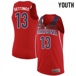Youth Arizona Wildcats Stone Gettings #13 Alumni Red Jersey 961388-864