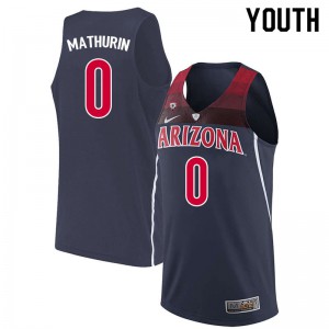 Youth Arizona Wildcats Bennedict Mathurin #0 Navy Official Jerseys 685347-889