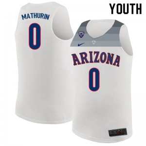 Youth Arizona Wildcats Bennedict Mathurin #0 White Alumni Jerseys 795845-398