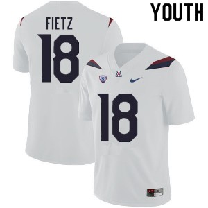 Youth Arizona Wildcats Cameron Fietz #18 Player White Jerseys 901192-628
