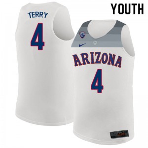 Youth Arizona Wildcats Dalen Terry #4 College White Jersey 401833-490