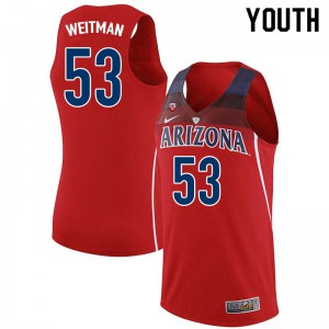 Youth Arizona Wildcats Grant Weitman #53 Stitched Red Jersey 195204-169