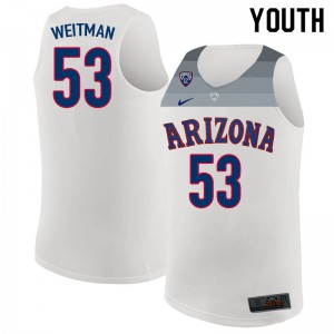 Youth Arizona Wildcats Grant Weitman #53 White College Jerseys 118103-508