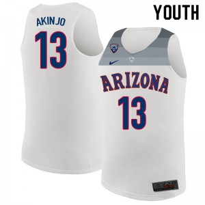 Youth Arizona Wildcats James Akinjo #13 White Player Jersey 156520-454