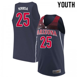Youth Arizona Wildcats Kerr Kriisa #25 Navy High School Jerseys 449065-169