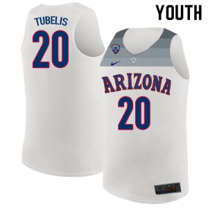 Youth Arizona Wildcats Tautvilas Tubelis #20 White University Jerseys 825452-586
