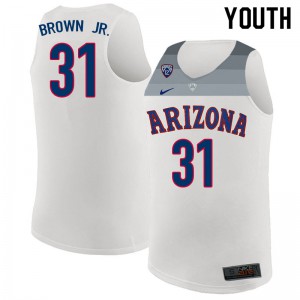 Youth Arizona Wildcats Terrell Brown Jr. #31 University White Jerseys 465613-629