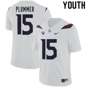 Youth Arizona Wildcats Will Plummer #15 NCAA White Jersey 468381-787