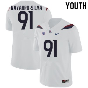 Youth Arizona Wildcats Alex Navarro-Silva #91 White University Jersey 283637-275
