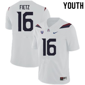 Youth Arizona Wildcats Cameron Fietz #16 White Official Jerseys 217491-673
