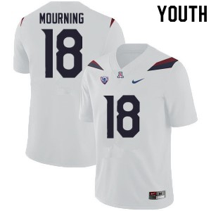 Youth Arizona Wildcats Derick Mourning #18 Official White Jersey 444879-769