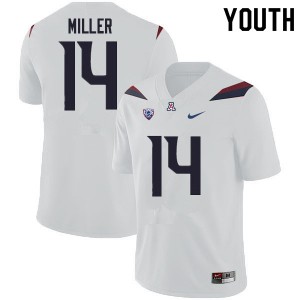 Youth Arizona Wildcats Dyelan Miller #14 NCAA White Jerseys 939981-676