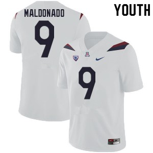 Youth Arizona Wildcats Gunner Maldonado #9 White Football Jerseys 963304-690