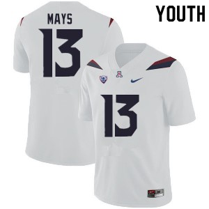 Youth Arizona Wildcats Isaiah Mays #13 College White Jersey 731545-777