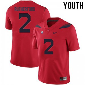 Youth Arizona Wildcats Isaiah Rutherford #2 Red Embroidery Jerseys 410091-593