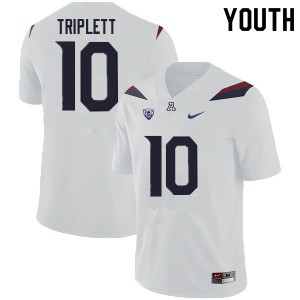 Youth Arizona Wildcats Jabar Triplett #10 Official White Jerseys 891687-481