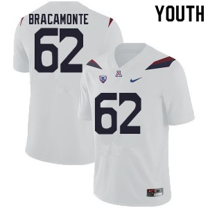Youth Arizona Wildcats Jacob Bracamonte #62 White Embroidery Jerseys 926465-541