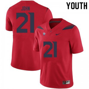 Youth Arizona Wildcats Jalen John #21 Red Stitched Jersey 203459-124