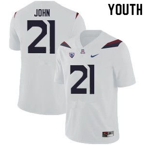 Youth Arizona Wildcats Jalen John #21 Stitched White Jerseys 950089-456