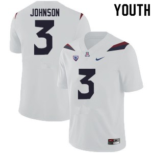 Youth Arizona Wildcats Jalen Johnson #3 White Official Jerseys 968221-482