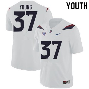 Youth Arizona Wildcats Jaydin Young #37 Stitched White Jersey 181124-577