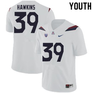 Youth Arizona Wildcats Kameron Hawkins #39 University White Jersey 678204-904