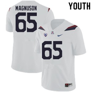 Youth Arizona Wildcats Leif Magnuson #65 Official White Jersey 858194-844