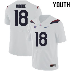 Youth Arizona Wildcats Nick Moore #18 White Official Jersey 825127-323